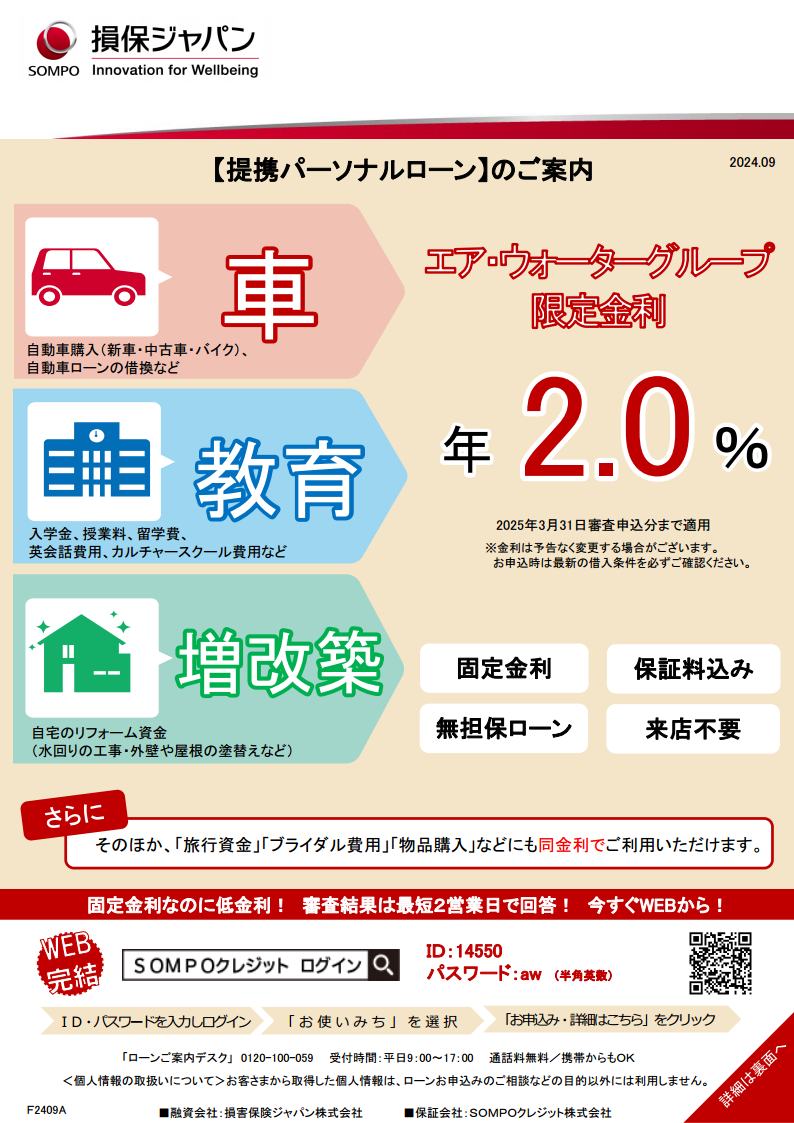 提携パーソナルローンのご案内